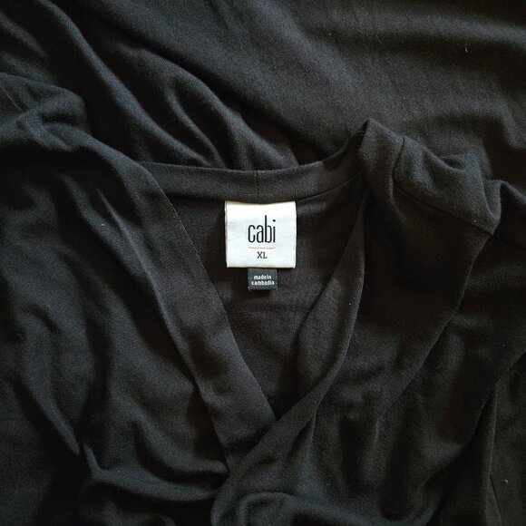 CAbi, Black long sleeve v-neck wrap dress - Picture 12 of 12